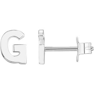 PAVOI 14K Gold Plated Sterling Silver Alphabet Letter Earrings | Personalized Initial Earrings(- G)