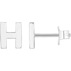 PAVOI 14K Gold Plated Sterling Silver Alphabet Letter Earrings | Personalized Initial Earrings(- H)