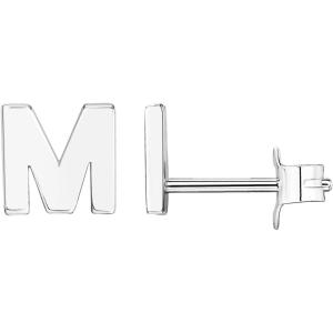 PAVOI 14K Gold Plated Sterling Silver Alphabet Letter Earrings | Personalized Initial Earrings(- M)