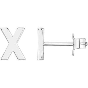 PAVOI 14K Gold Plated Sterling Silver Alphabet Letter Earrings | Personalized Initial Earrings(- X)