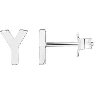 PAVOI 14K Gold Plated Sterling Silver Alphabet Letter Earrings | Personalized Initial Earrings(- Y)