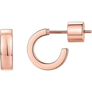 PAVOI 14K Gold Plated Thin Square Edge Open Hoop Earrings for Women | Trendy Lightweight Open Hoops(10.0 Millimeters)