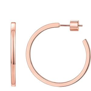 PAVOI 14K Gold Plated Thin Square Edge Open Hoop Earrings for Women | Trendy Lightweight Open Hoops(30 Millimeters)