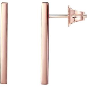 PAVOI 14K Gold Plated 925 Sterling Silver Post Dainty Mini Bar Stud Earrings | Gold Earrings for Women(Long Smooth)
