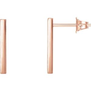 PAVOI 14K Gold Plated 925 Sterling Silver Post Dainty Mini Bar Stud Earrings | Gold Earrings for Women(Short Smooth)