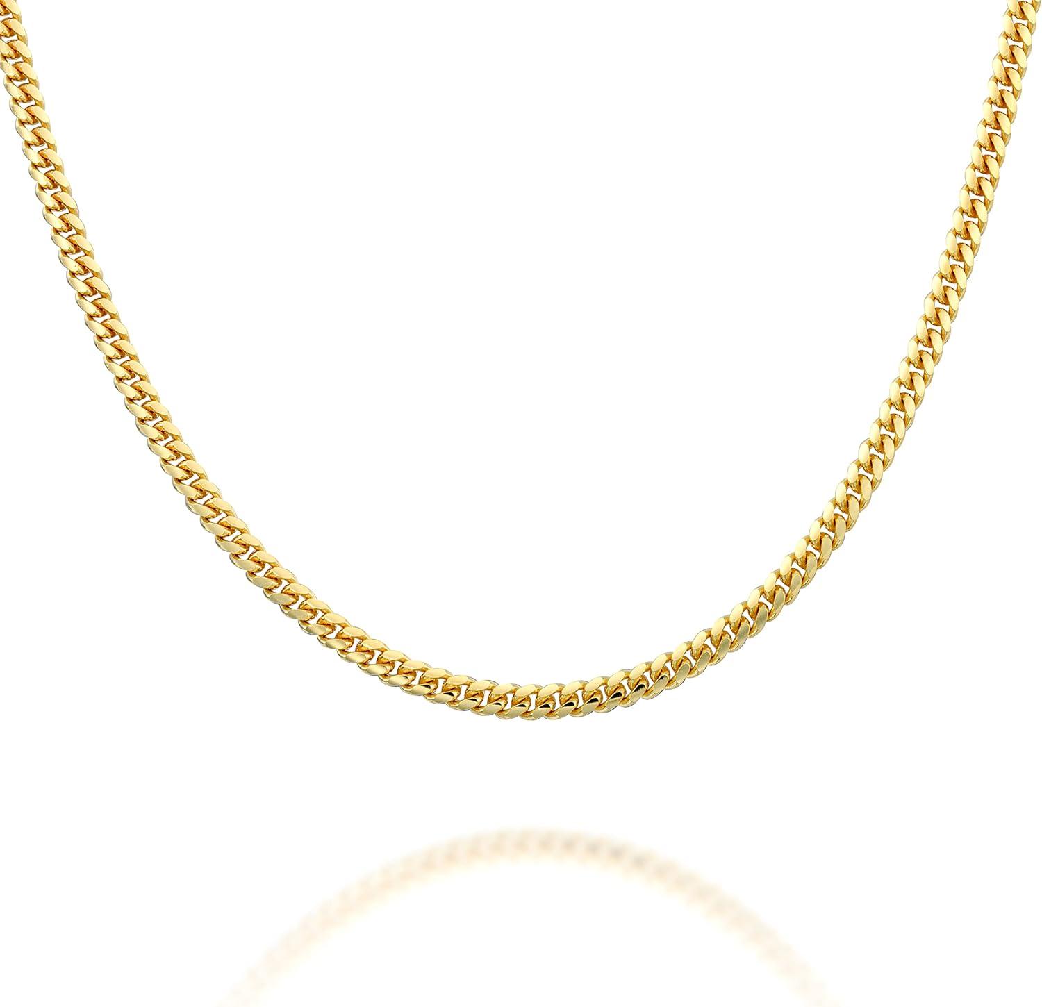 imagePAVOI 22K Gold Plated Chain Necklace For Women Italian Solid 925 Sterling Silver Necklace for Men Cuban Link Rope Snake ampamp Rope DiamondCut Herringbone Trendy Unisex JewelryYellow Gold