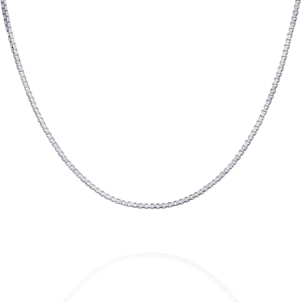 imagePAVOI 22K Gold Plated Chain Necklace For Women Italian Solid 925 Sterling Silver Necklace for Men Cuban Link Rope Snake ampamp Rope DiamondCut Herringbone Trendy Unisex JewelryWhite Gold