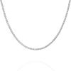 PAVOI 22K Gold Plated Chain Necklace For Women | Italian Solid 925 Sterling Silver Necklace for Men | Cuban Link, Rope, Snake & Rope Diamond-Cut Herringbone | Trendy Unisex Jewelry(White Gold)