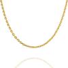 PAVOI 22K Gold Plated Chain Necklace For Women | Italian Solid 925 Sterling Silver Necklace for Men | Cuban Link, Rope, Snake & Rope Diamond-Cut Herringbone | Trendy Unisex Jewelry(Yellow Gold)