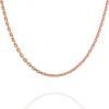 PAVOI 22K Gold Plated Chain Necklace For Women | Italian Solid 925 Sterling Silver Necklace for Men | Cuban Link, Rope, Snake & Rope Diamond-Cut Herringbone | Trendy Unisex Jewelry(Rose Gold)