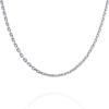 PAVOI 22K Gold Plated Chain Necklace For Women | Italian Solid 925 Sterling Silver Necklace for Men | Cuban Link, Rope, Snake & Rope Diamond-Cut Herringbone | Trendy Unisex Jewelry(White Gold)