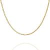 PAVOI 22K Gold Plated Chain Necklace For Women | Italian Solid 925 Sterling Silver Necklace for Men | Cuban Link, Rope, Snake & Rope Diamond-Cut Herringbone | Trendy Unisex Jewelry(Yellow Gold)