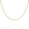 PAVOI 22K Gold Plated Chain Necklace For Women | Italian Solid 925 Sterling Silver Necklace for Men | Cuban Link, Rope, Snake & Rope Diamond-Cut Herringbone | Trendy Unisex Jewelry(Yellow Gold)