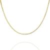 PAVOI 22K Gold Plated Chain Necklace For Women | Italian Solid 925 Sterling Silver Necklace for Men | Cuban Link, Rope, Snake & Rope Diamond-Cut Herringbone | Trendy Unisex Jewelry(Yellow Gold)