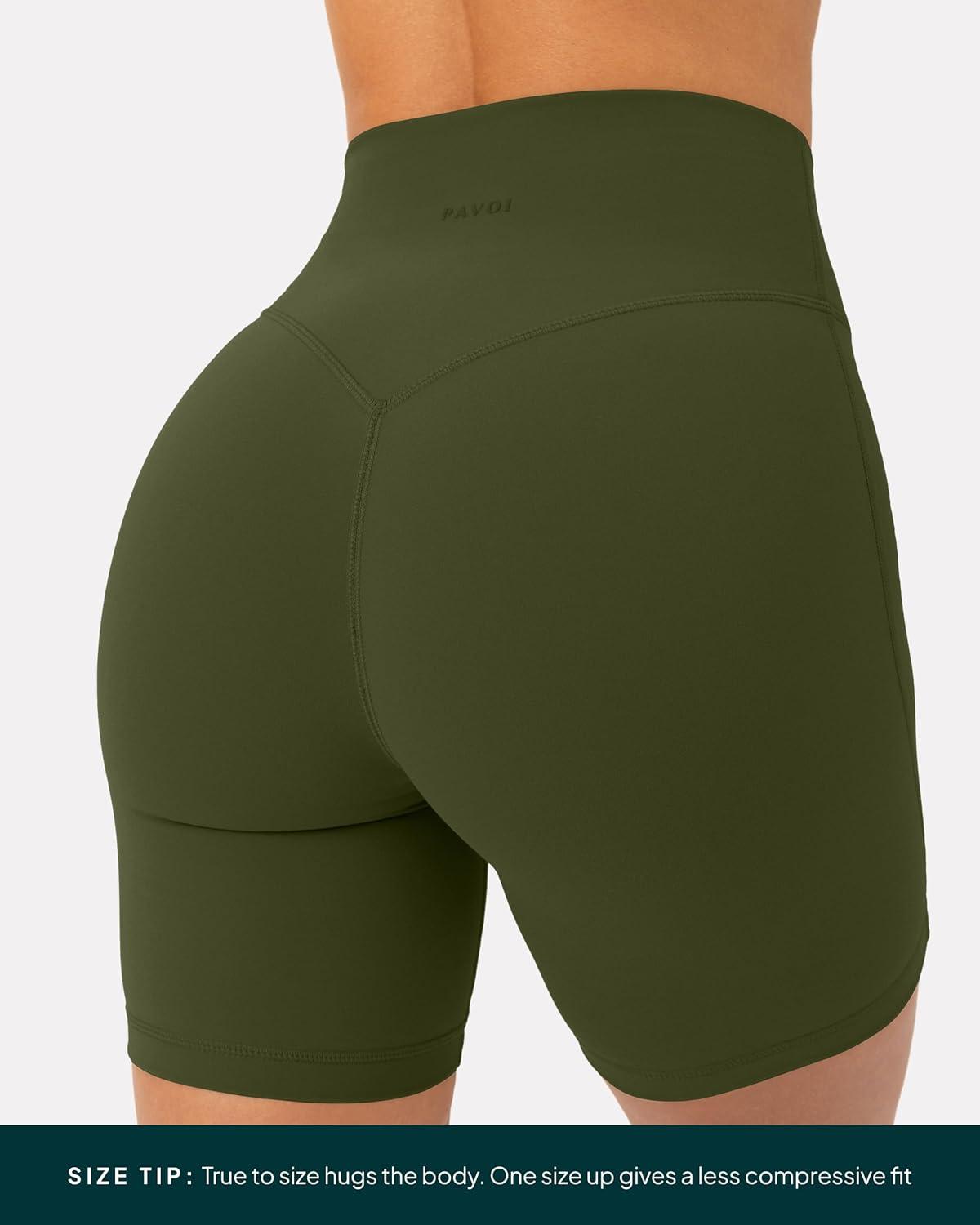 image:imagePAVOI ACTIVE Yoga Shorts for Women High Waisted Gym Shorts Buttery Soft Biker Workout Shorts 4 amp 6 Compression FitArmy