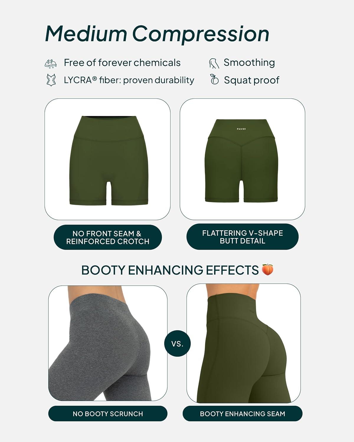 image:imagePAVOI ACTIVE Yoga Shorts for Women High Waisted Gym Shorts Buttery Soft Biker Workout Shorts 4 amp 6 Compression FitArmy
