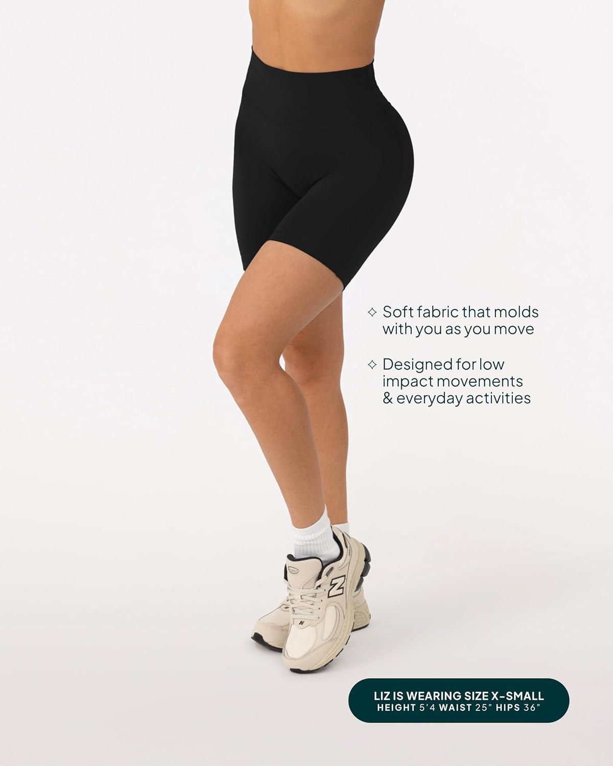 image:imagePAVOI ACTIVE Yoga Shorts for Women High Waisted Gym Shorts Buttery Soft Biker Workout Shorts 4 amp 6 Compression FitBlack