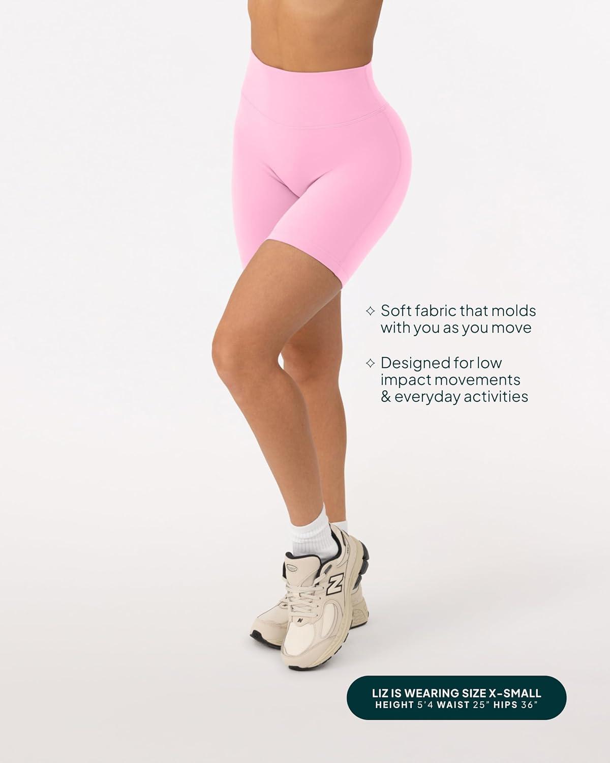 image:imagePAVOI ACTIVE Yoga Shorts for Women High Waisted Gym Shorts Buttery Soft Biker Workout Shorts 4 amp 6 Compression FitBubblegum