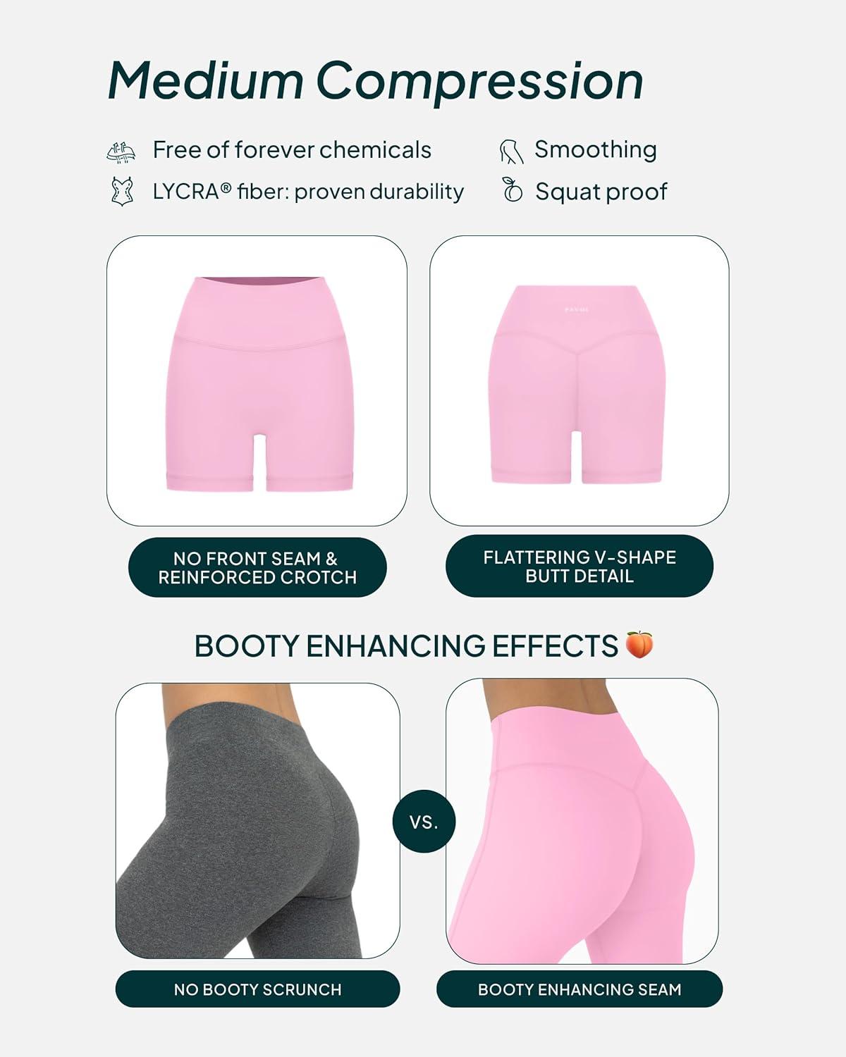 image:imagePAVOI ACTIVE Yoga Shorts for Women High Waisted Gym Shorts Buttery Soft Biker Workout Shorts 4 amp 6 Compression FitBubblegum