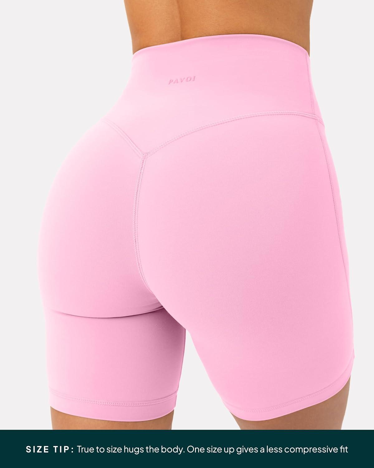 image:imagePAVOI ACTIVE Yoga Shorts for Women High Waisted Gym Shorts Buttery Soft Biker Workout Shorts 4 amp 6 Compression FitBubblegum