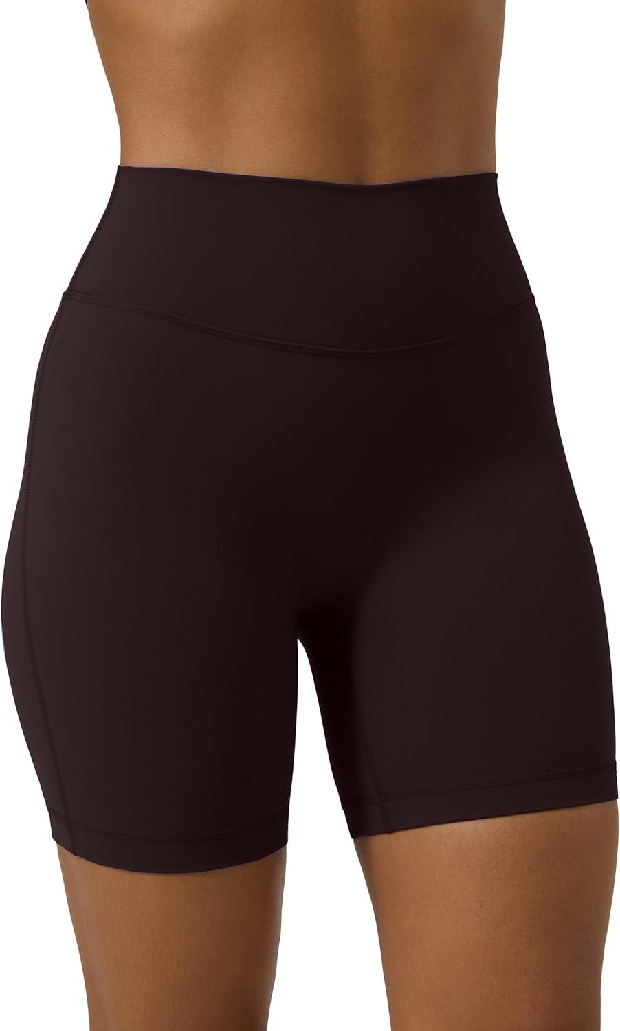 image:imagePAVOI ACTIVE Yoga Shorts for Women High Waisted Gym Shorts Buttery Soft Biker Workout Shorts 4 amp 6 Compression FitEspresso