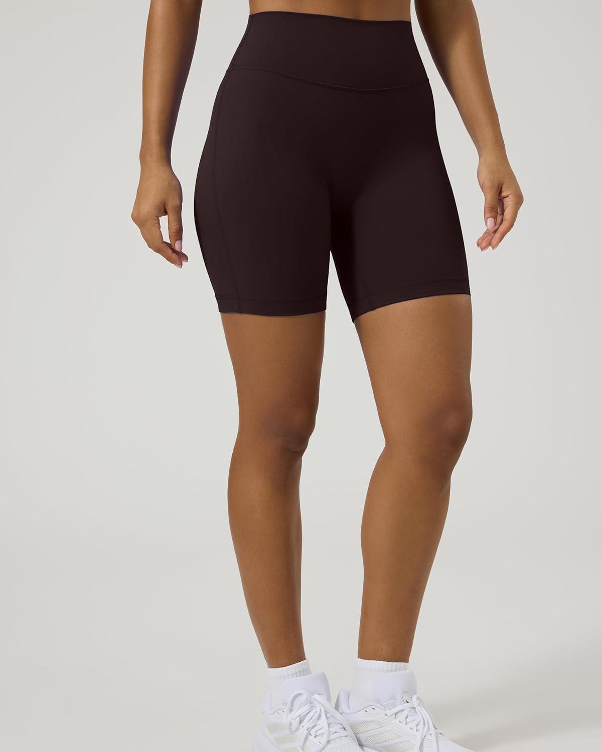 image:imagePAVOI ACTIVE Yoga Shorts for Women High Waisted Gym Shorts Buttery Soft Biker Workout Shorts 4 amp 6 Compression FitEspresso