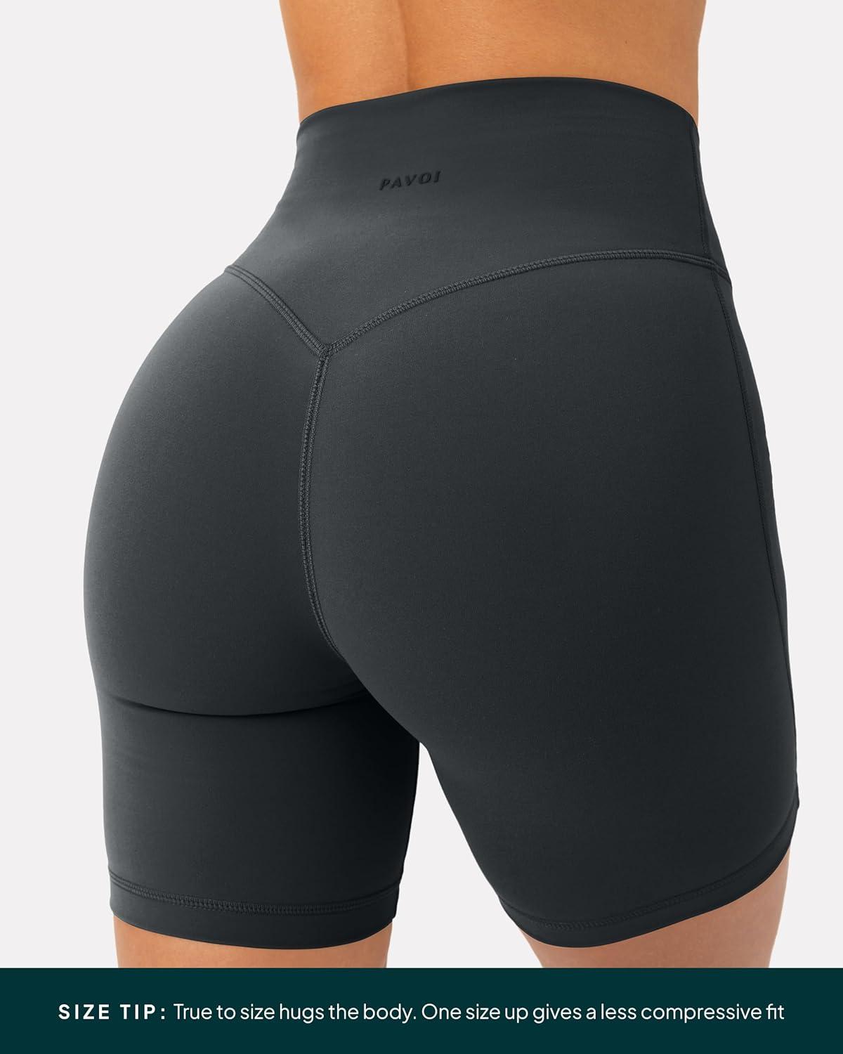 image:imagePAVOI ACTIVE Yoga Shorts for Women High Waisted Gym Shorts Buttery Soft Biker Workout Shorts 4 amp 6 Compression FitForest Slate