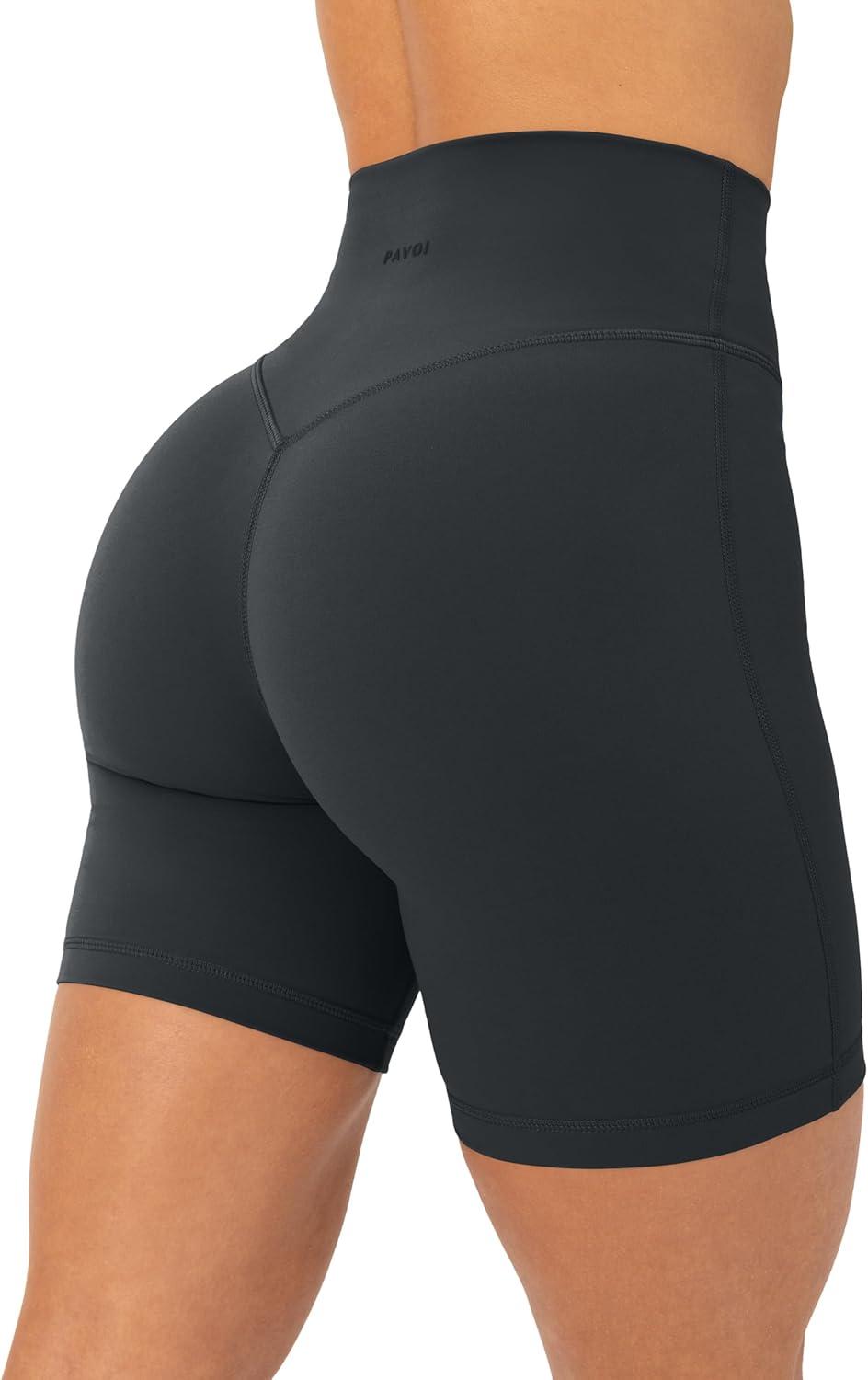 image:imagePAVOI ACTIVE Yoga Shorts for Women High Waisted Gym Shorts Buttery Soft Biker Workout Shorts 4 amp 6 Compression FitForest Slate