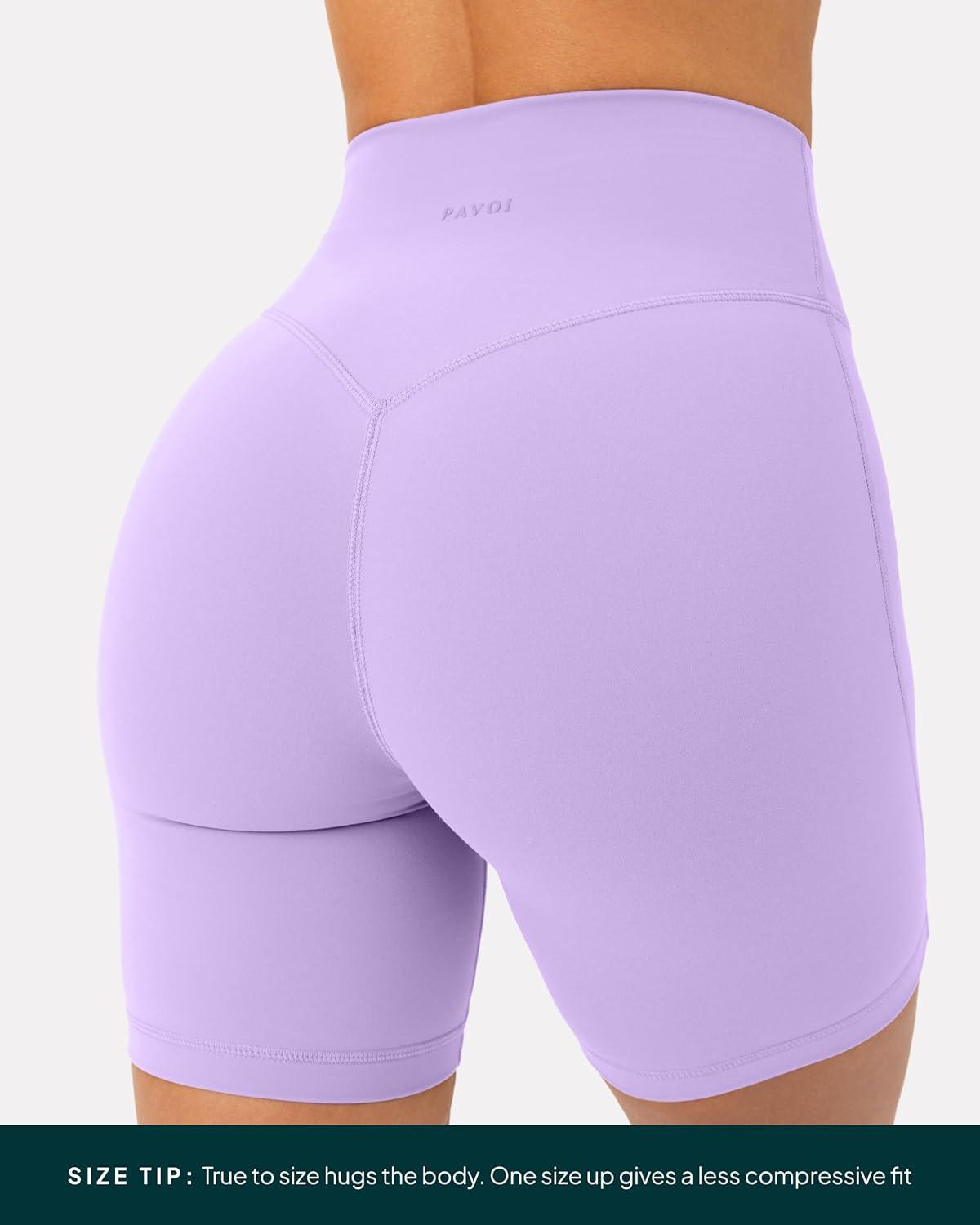 image:imagePAVOI ACTIVE Yoga Shorts for Women High Waisted Gym Shorts Buttery Soft Biker Workout Shorts 4 amp 6 Compression FitLilac