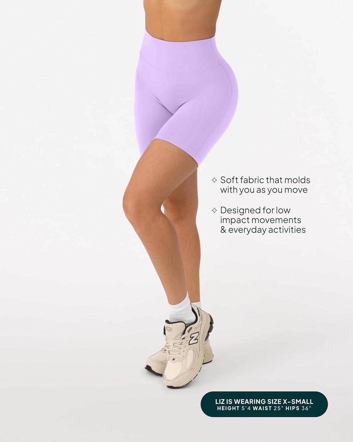 image:imagePAVOI ACTIVE Yoga Shorts for Women High Waisted Gym Shorts Buttery Soft Biker Workout Shorts 4 amp 6 Compression FitLilac