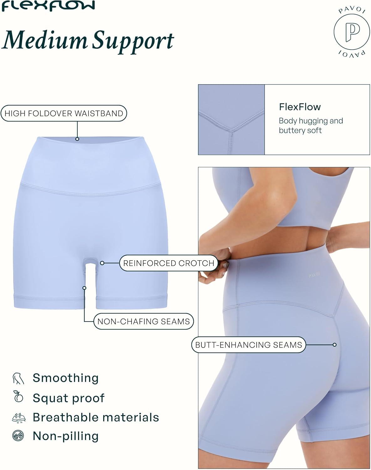 image:imagePAVOI ACTIVE Yoga Shorts for Women High Waisted Gym Shorts Buttery Soft Biker Workout Shorts 4 amp 6 Compression FitRose