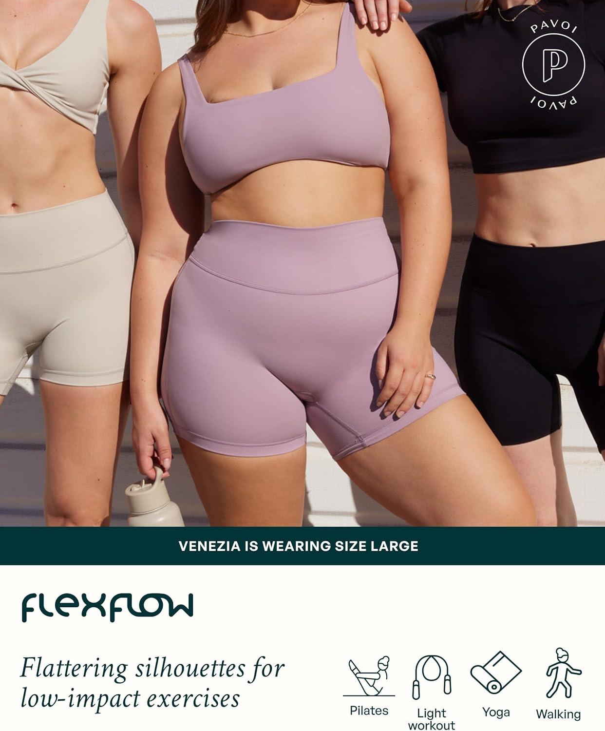 image:imagePAVOI ACTIVE Yoga Shorts for Women High Waisted Gym Shorts Buttery Soft Biker Workout Shorts 4 amp 6 Compression FitRose