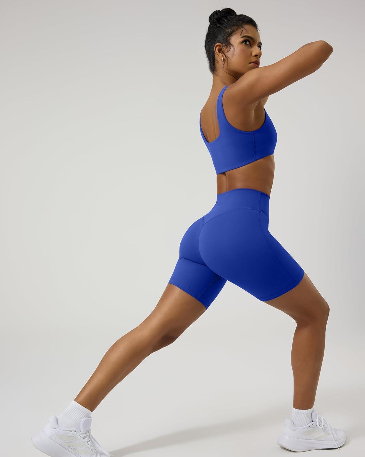 image:imagePAVOI ACTIVE Yoga Shorts for Women High Waisted Gym Shorts Buttery Soft Biker Workout Shorts 4 amp 6 Compression FitRoyal Blue