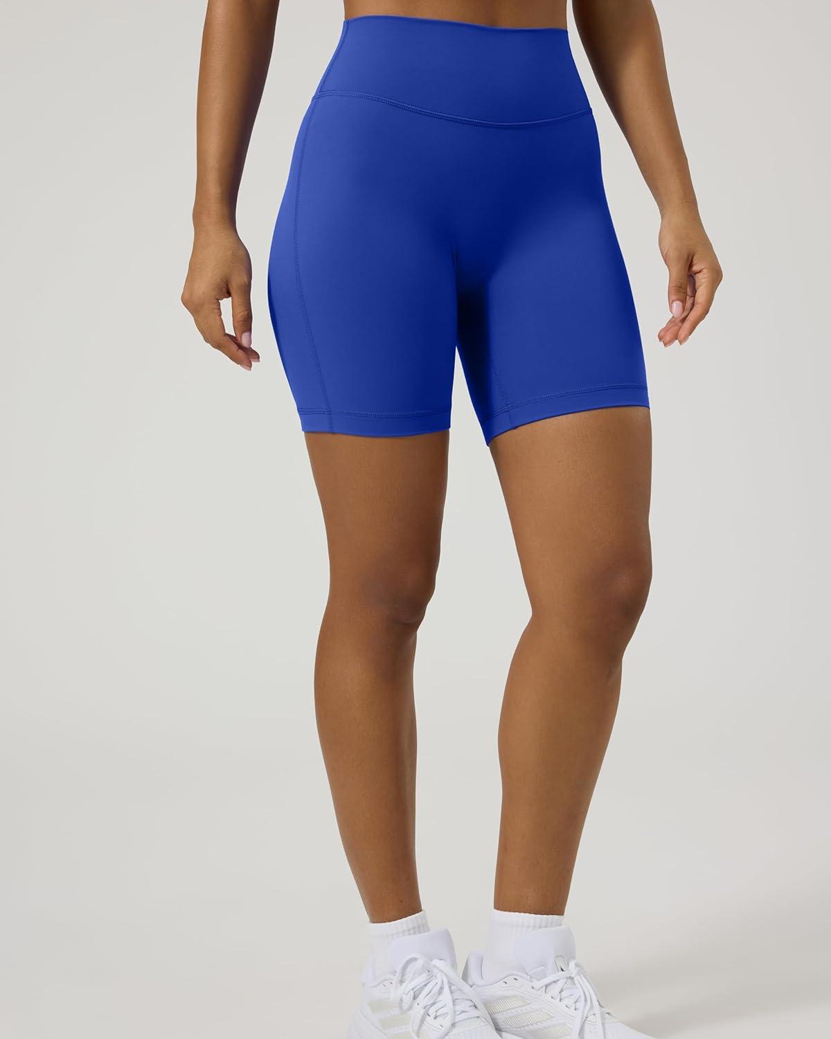 image:imagePAVOI ACTIVE Yoga Shorts for Women High Waisted Gym Shorts Buttery Soft Biker Workout Shorts 4 amp 6 Compression FitRoyal Blue
