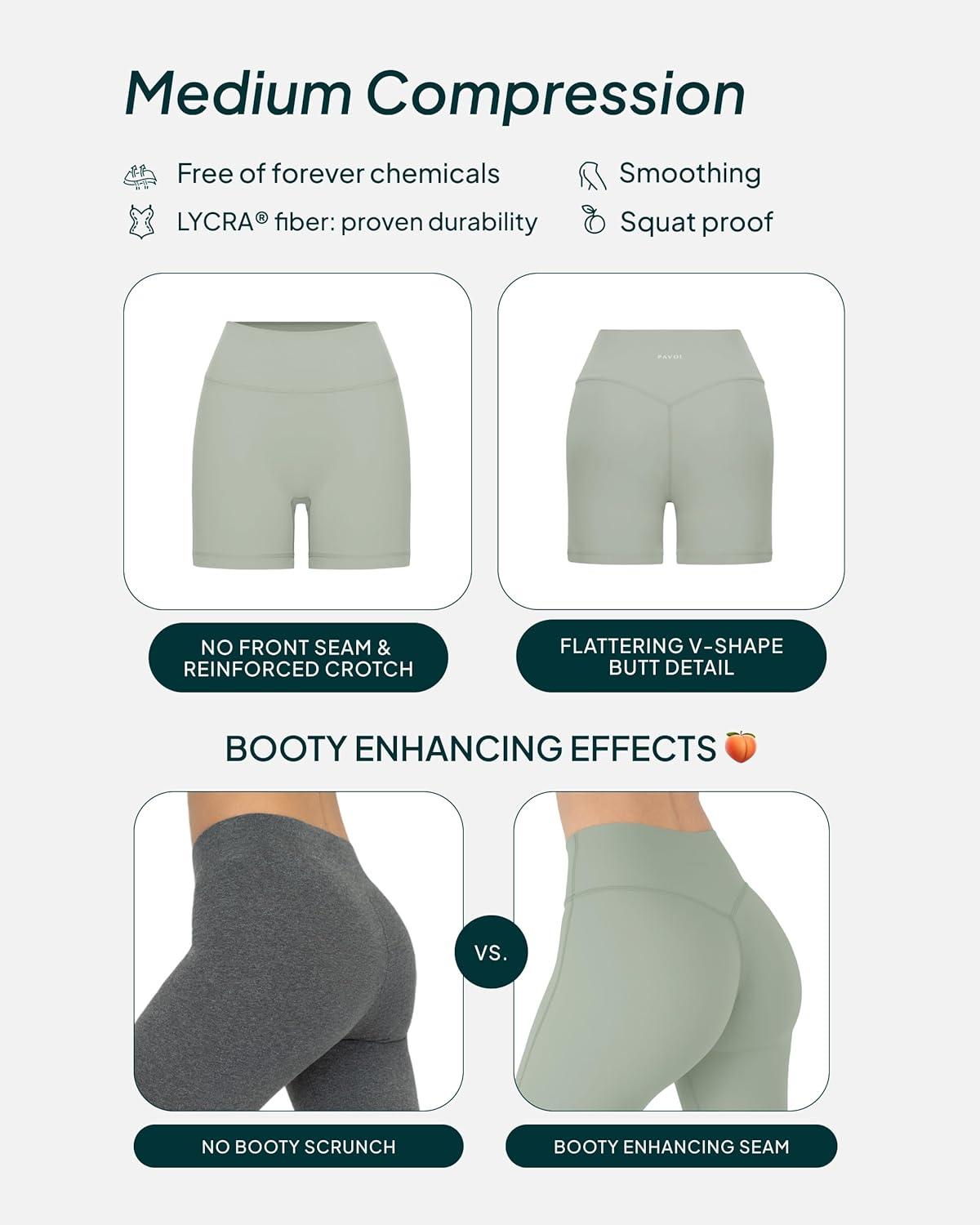 image:imagePAVOI ACTIVE Yoga Shorts for Women High Waisted Gym Shorts Buttery Soft Biker Workout Shorts 4 amp 6 Compression FitSage
