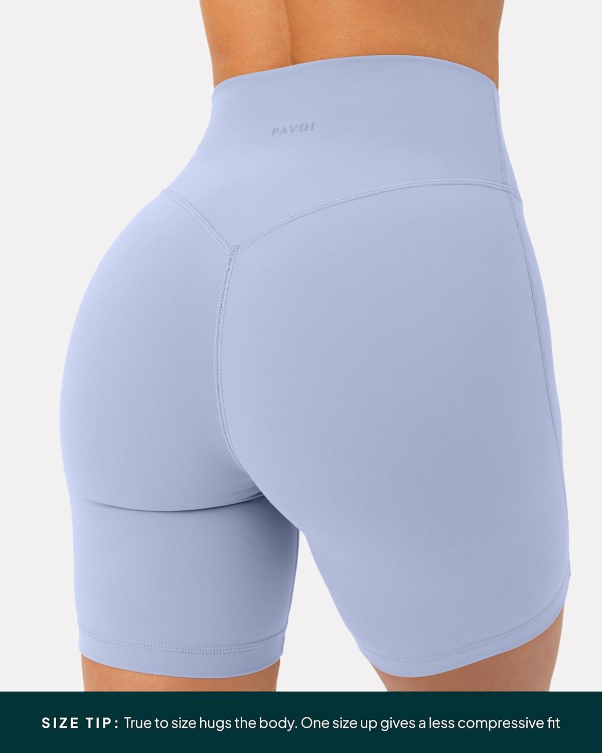 image:imagePAVOI ACTIVE Yoga Shorts for Women High Waisted Gym Shorts Buttery Soft Biker Workout Shorts 4 amp 6 Compression FitSeabreeze