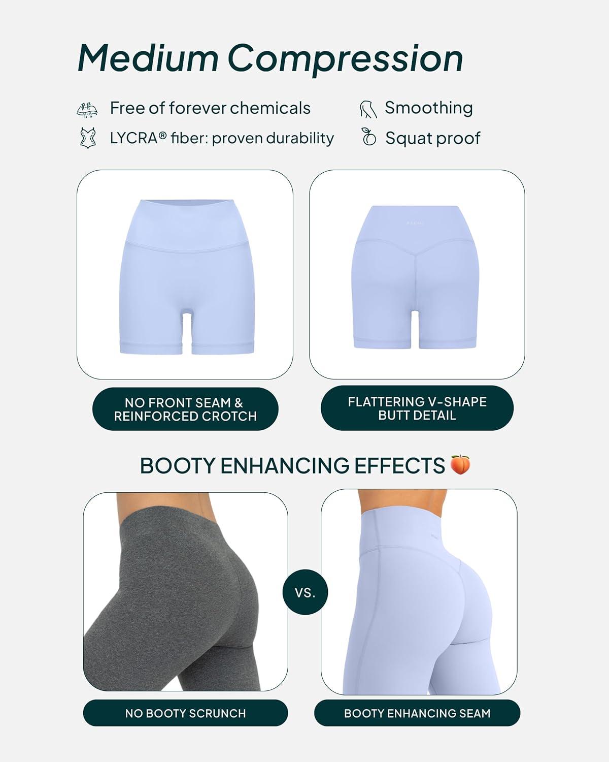 image:imagePAVOI ACTIVE Yoga Shorts for Women High Waisted Gym Shorts Buttery Soft Biker Workout Shorts 4 amp 6 Compression FitSeabreeze