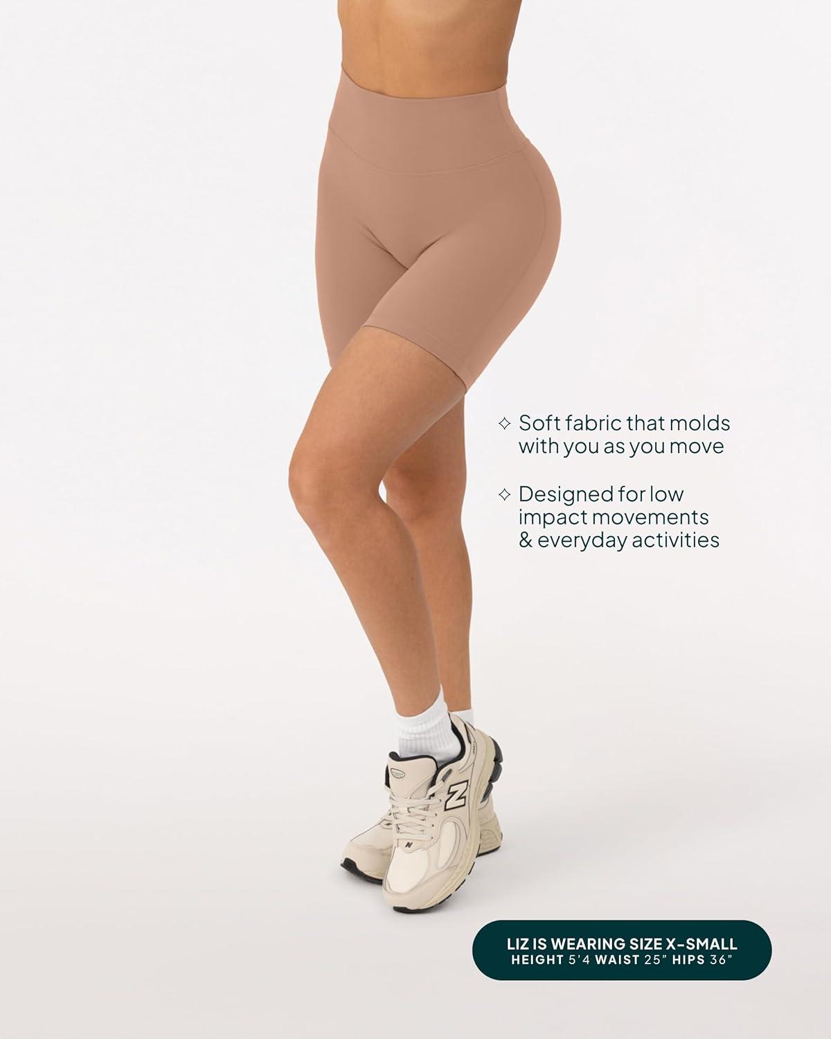 image:imagePAVOI ACTIVE Yoga Shorts for Women High Waisted Gym Shorts Buttery Soft Biker Workout Shorts 4 amp 6 Compression FitSienna