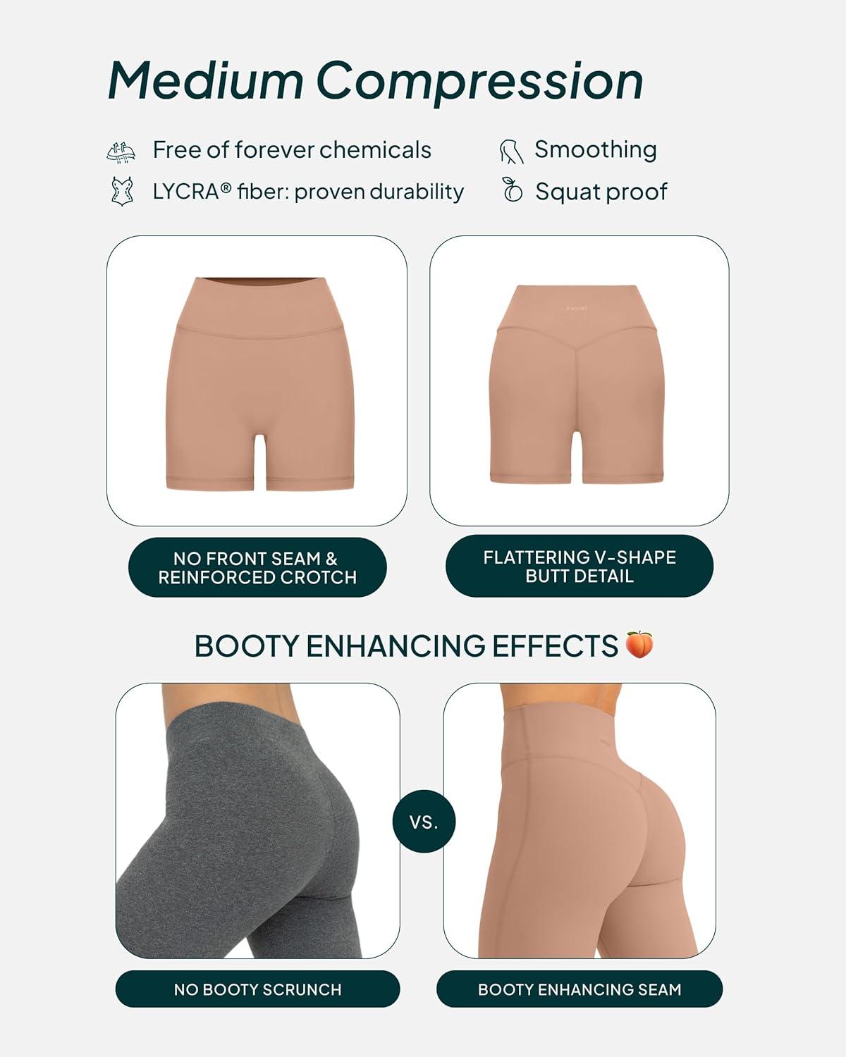 image:imagePAVOI ACTIVE Yoga Shorts for Women High Waisted Gym Shorts Buttery Soft Biker Workout Shorts 4 amp 6 Compression FitSienna