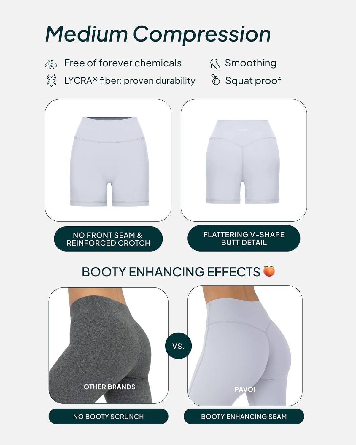 image:imagePAVOI ACTIVE Yoga Shorts for Women High Waisted Gym Shorts Buttery Soft Biker Workout Shorts 4 amp 6 Compression FitSilver