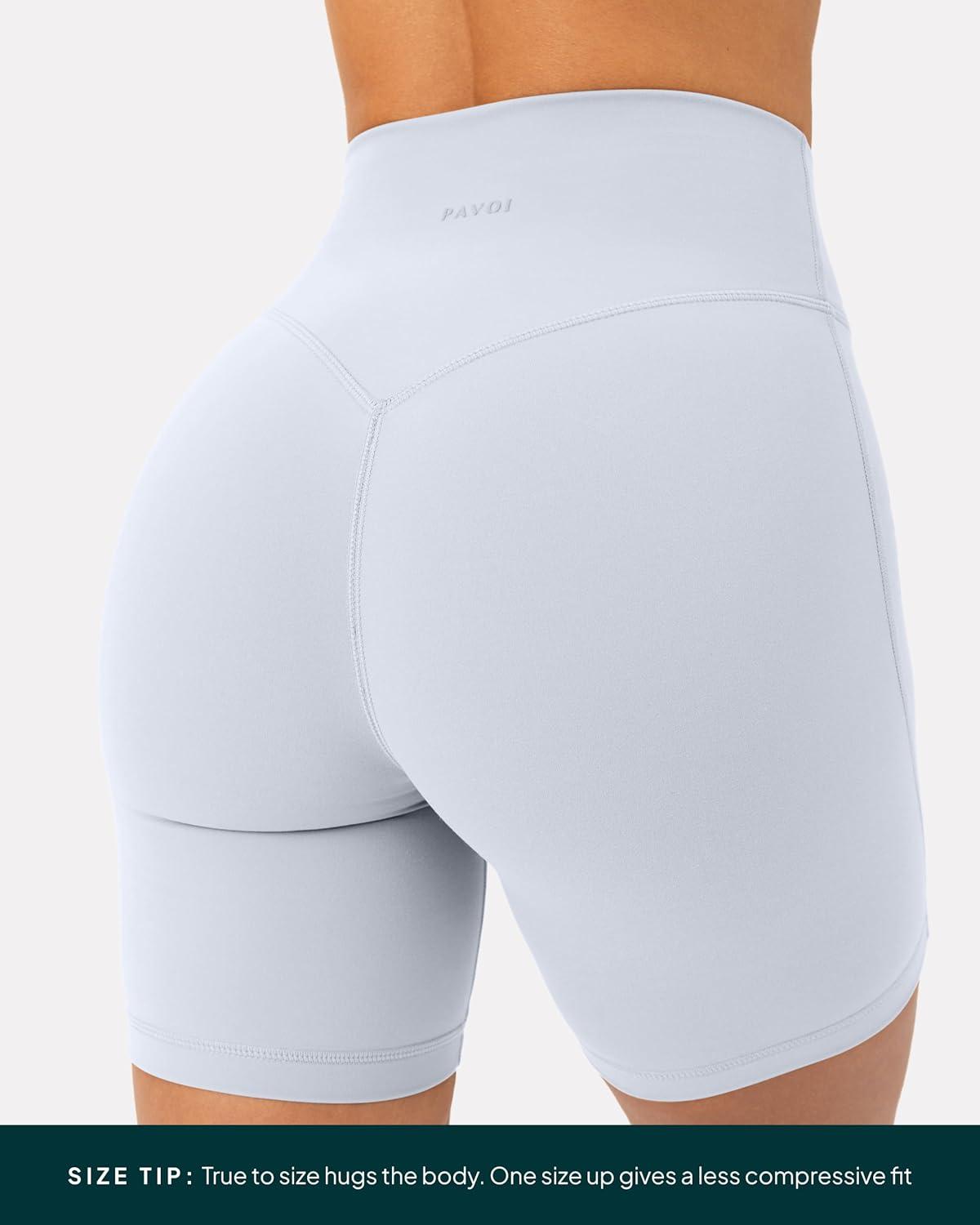 image:imagePAVOI ACTIVE Yoga Shorts for Women High Waisted Gym Shorts Buttery Soft Biker Workout Shorts 4 amp 6 Compression FitSilver