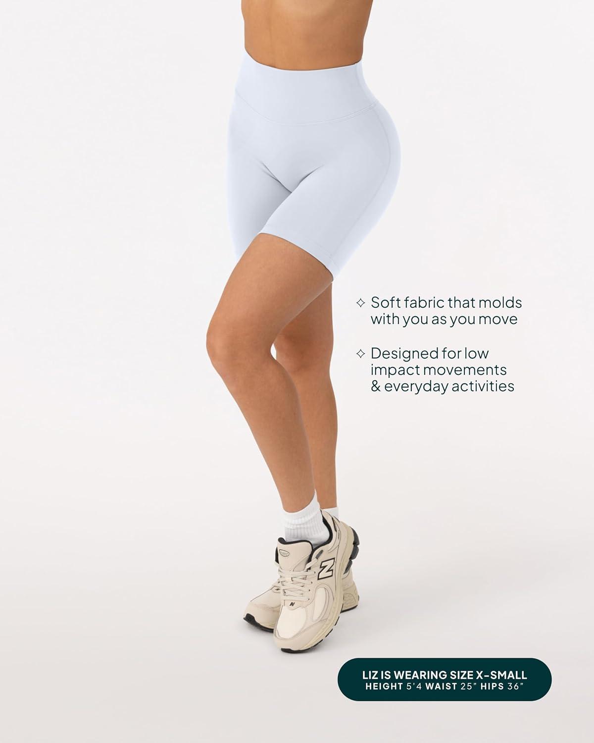 image:imagePAVOI ACTIVE Yoga Shorts for Women High Waisted Gym Shorts Buttery Soft Biker Workout Shorts 4 amp 6 Compression FitSilver