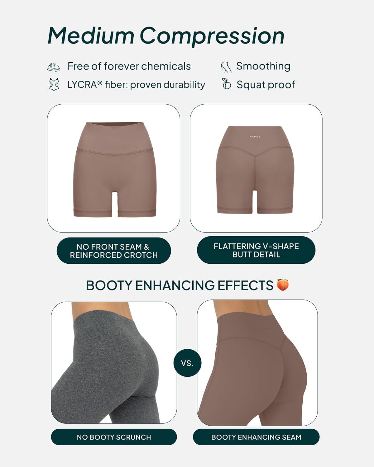 image:imagePAVOI ACTIVE Yoga Shorts for Women High Waisted Gym Shorts Buttery Soft Biker Workout Shorts 4 amp 6 Compression FitTeak