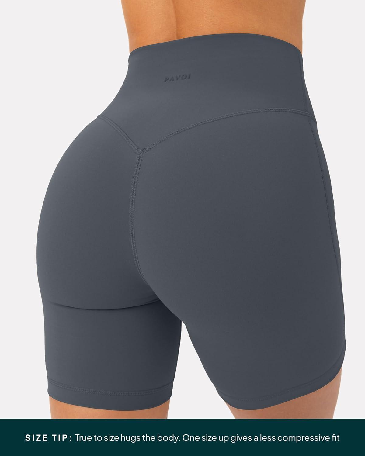 image:imagePAVOI ACTIVE Yoga Shorts for Women High Waisted Gym Shorts Buttery Soft Biker Workout Shorts 4 amp 6 Compression FitThunder