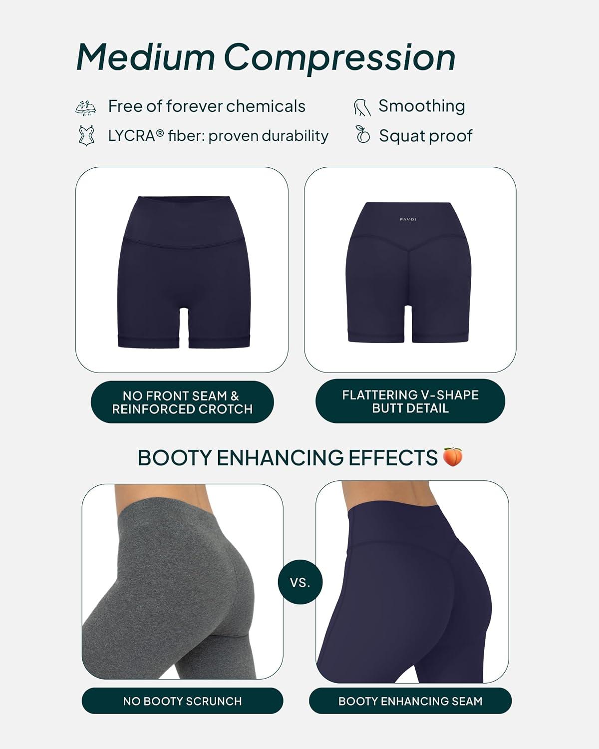 image:imagePAVOI ACTIVE Yoga Shorts for Women High Waisted Gym Shorts Buttery Soft Biker Workout Shorts 4 amp 6 Compression FitTwilight