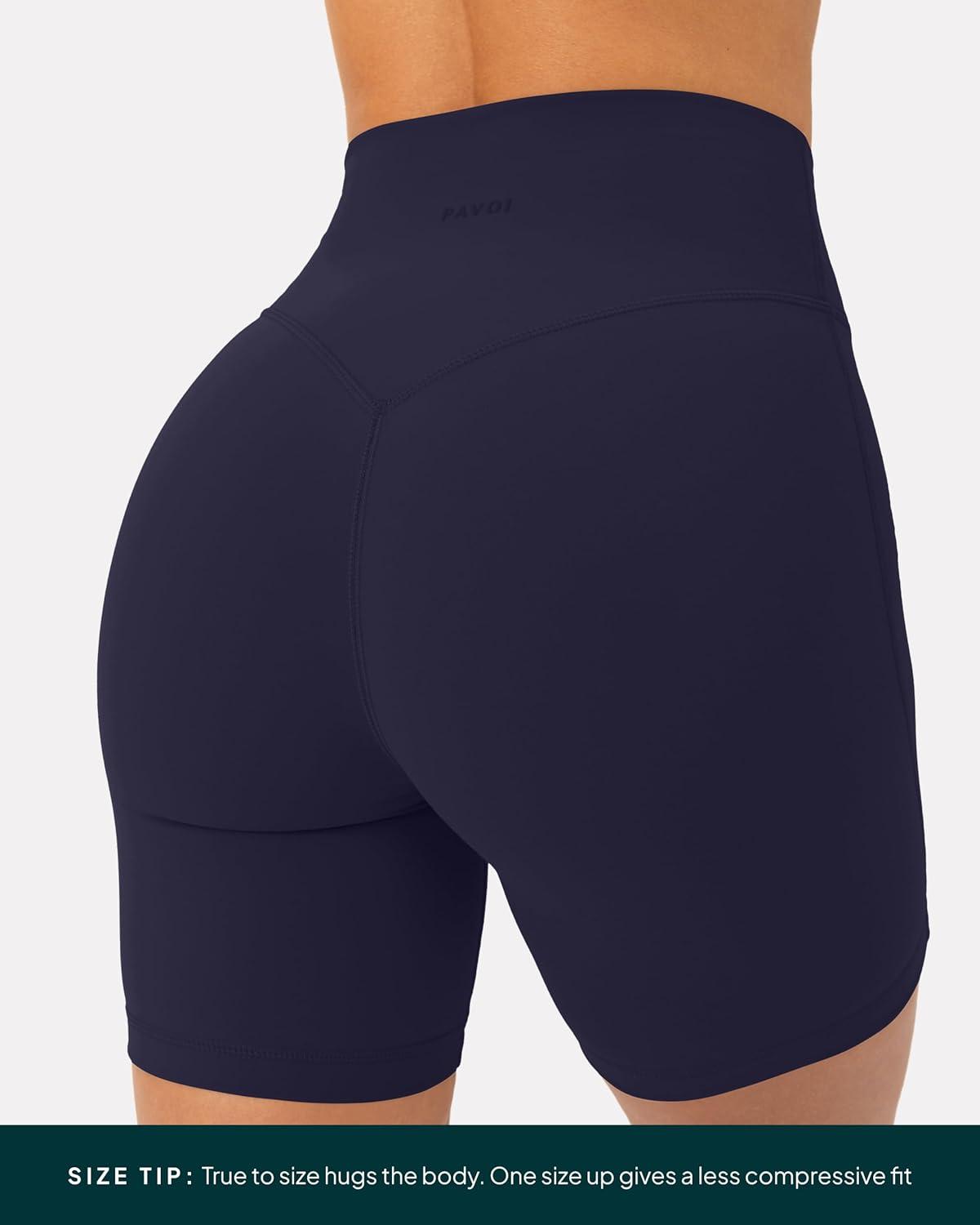 image:imagePAVOI ACTIVE Yoga Shorts for Women High Waisted Gym Shorts Buttery Soft Biker Workout Shorts 4 amp 6 Compression FitTwilight