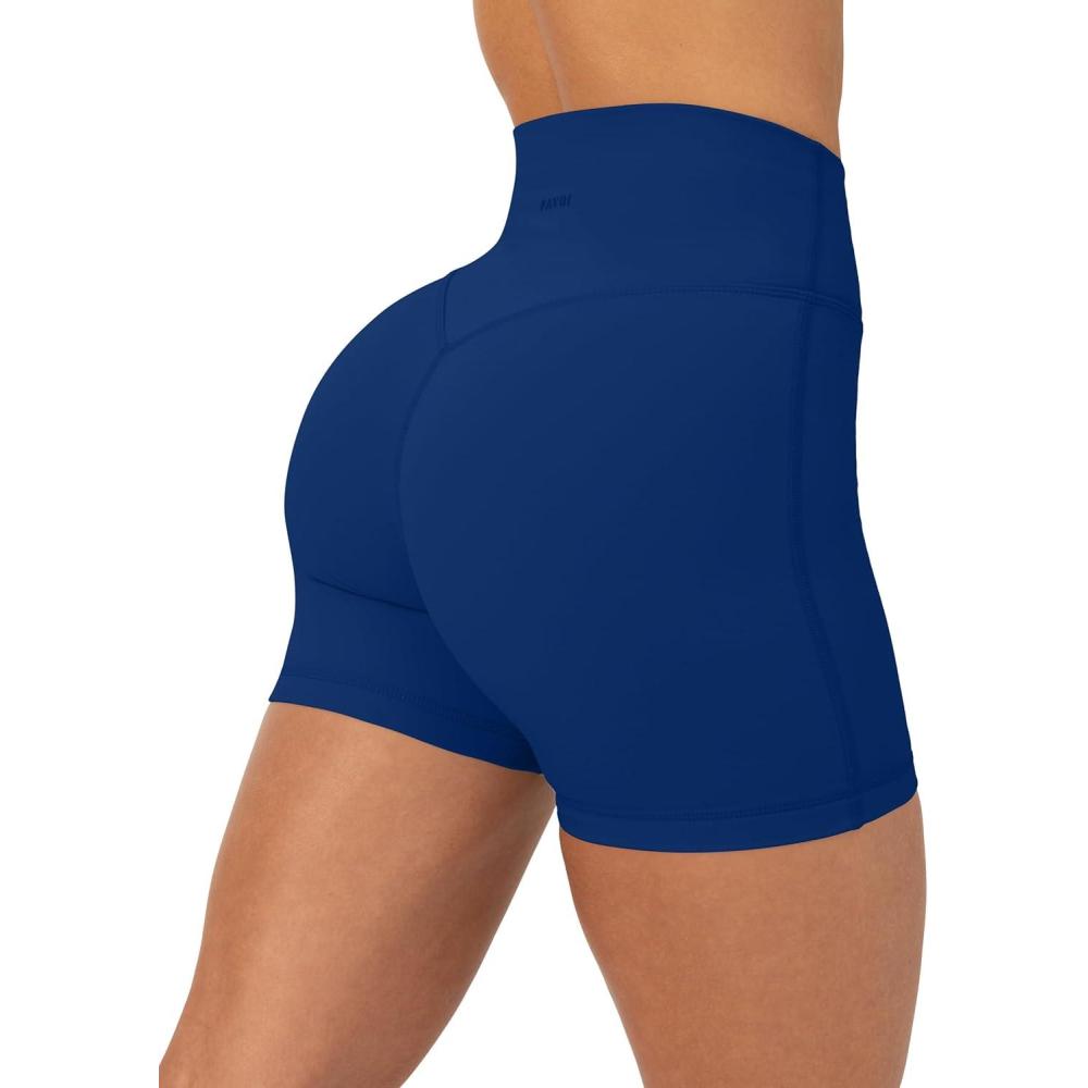 image:imagePAVOI ACTIVE Yoga Shorts for Women High Waisted Gym Shorts Buttery Soft Biker Workout Shorts 4 amp 6 Compression FitIndigo