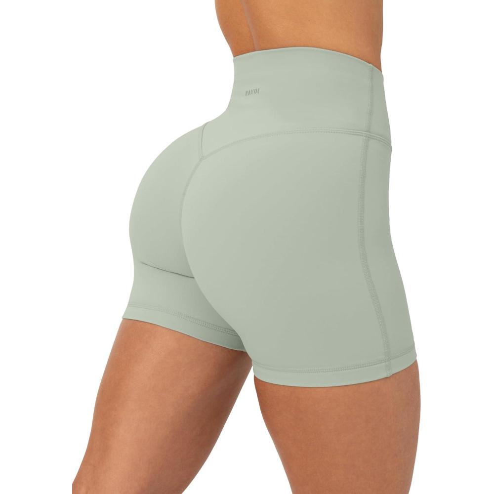 image:imagePAVOI ACTIVE Yoga Shorts for Women High Waisted Gym Shorts Buttery Soft Biker Workout Shorts 4 amp 6 Compression FitSage