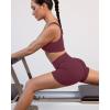 PAVOI ACTIVE Yoga Shorts for Women High Waisted Gym Shorts Buttery Soft Biker Workout Shorts 4″ & 6″ Compression Fit(Bordeaux)