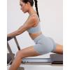 PAVOI ACTIVE Yoga Shorts for Women High Waisted Gym Shorts Buttery Soft Biker Workout Shorts 4″ & 6″ Compression Fit(Silver)